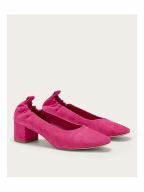 Everlane The Day Heel Pink Suede Ballet Flats Size 7.5 New (No Box)